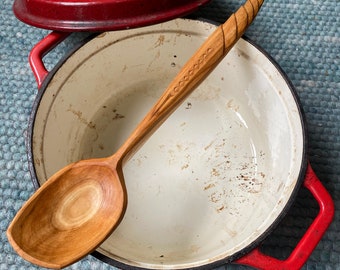 Cooking spoon hand carved in Cherry wood