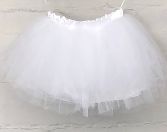 1-4 Years Girls Tu Tu Skirt, Tulle Skirt for Girls, White Baby Tu Tu, Christmas Outfit for Little Girls