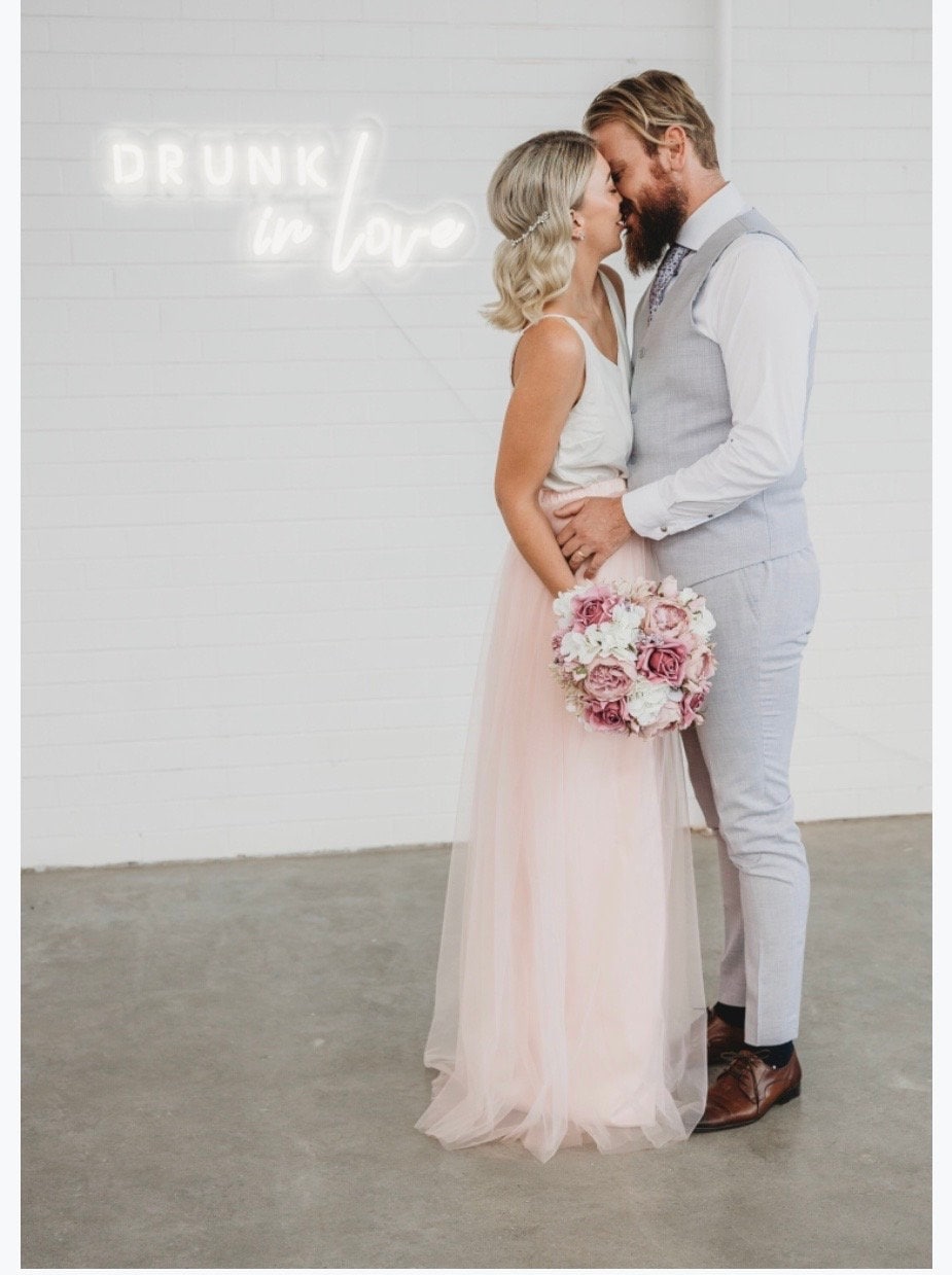 Dusty Palest Pink Bridesmaids Skirt, Full Length Tulle Womens Maxi Skirt, Boho Bride Rustic Wedding Skirt, Tulle Bridesmaids Skirt