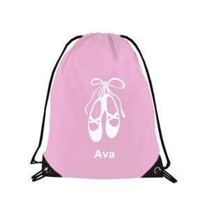 Ballet Bag for kids Drawstring dance bag for children personalised ballet bag for shoes dance bag
