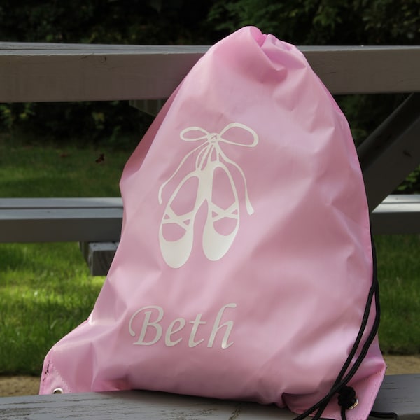 Personalised Ballet Bag.  Drawstring ballet bag for children