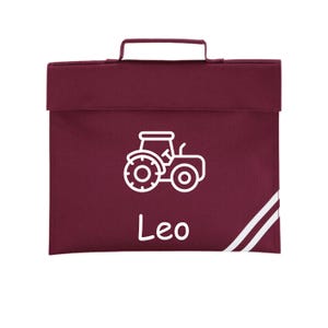 Gepersonaliseerde boekentas met tractor schoolboekentas voor jongens Back to School Childrens Name KS1 / Infants Bookbag boekentas kindertractor