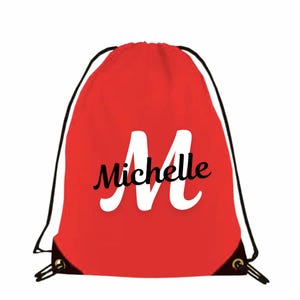 Personalised Drawstring PE Bag: Custom Name, Water-Resistant