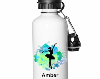 Personalised Ballerina Water Bottle: Custom Name