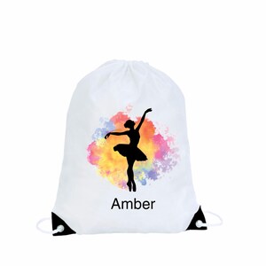 Personalised ballet bag Drawstring ballet bag for children gift for ballerina ballet bag for ballet shoes dance bag for dancer PE bag