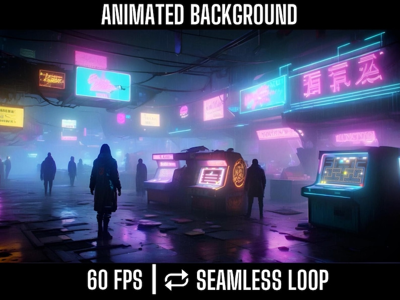 Cyberpunk Neon City Animated Background | Futuristic Rainy Street Video ...