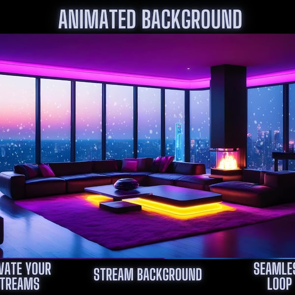Cyberpunk Animated Background | Futuristic Cityscape & Neon Glow | Ideal for Twitch, OBS, and Zoom Streaming Sessions