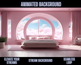 Vtuber Animierter Hintergrund | Twitch Stream Erweiterungen | Virtuelles Vtuber Reich | Stream Visuelle Komponenten | Mystisches Schlafzimmer
