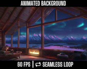 Alpine Serenity Animated Background - Cozy Mountain Retreat with Breathtaking Dawn Views