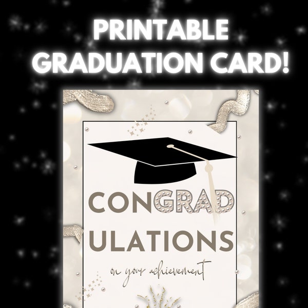 CON-GRAD-ULATIONS printable greeting card beige bougie chic marble graduation cards for high school college