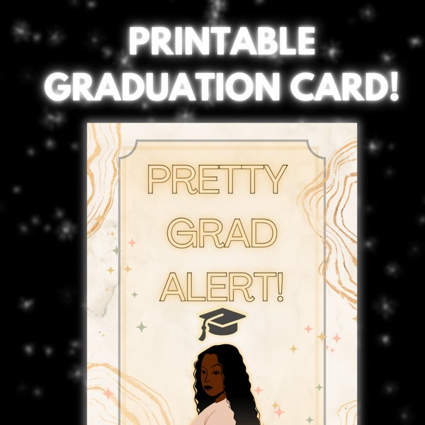 PRETTY GRAD ALERT greeting card bougie greeting card sparkly for high school college graduation
