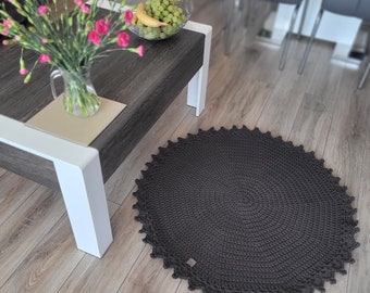 Crochet Round Rug, BOHO Decor, Handmade Carpet, Handmade Decoration, Home Interior Decor, Round Rug For Living Room, Scandinavian Rug,