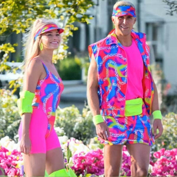 Disfraz de Halloween de Barbie y Ken hecho a mano, cosplay de Barbie, disfraz de mujer, Margot Robbie, traje de pareja patinadora, traje de pareja