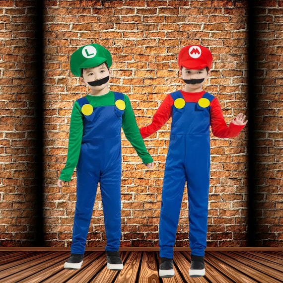 Costume di Mario e Luigi per bambini, Costume di Mario per bambini, Costume  di Mario, Super Mario, Cosplay di Mario, Costume di Mario per ragazzi,  Costume di Mario per ragazze 