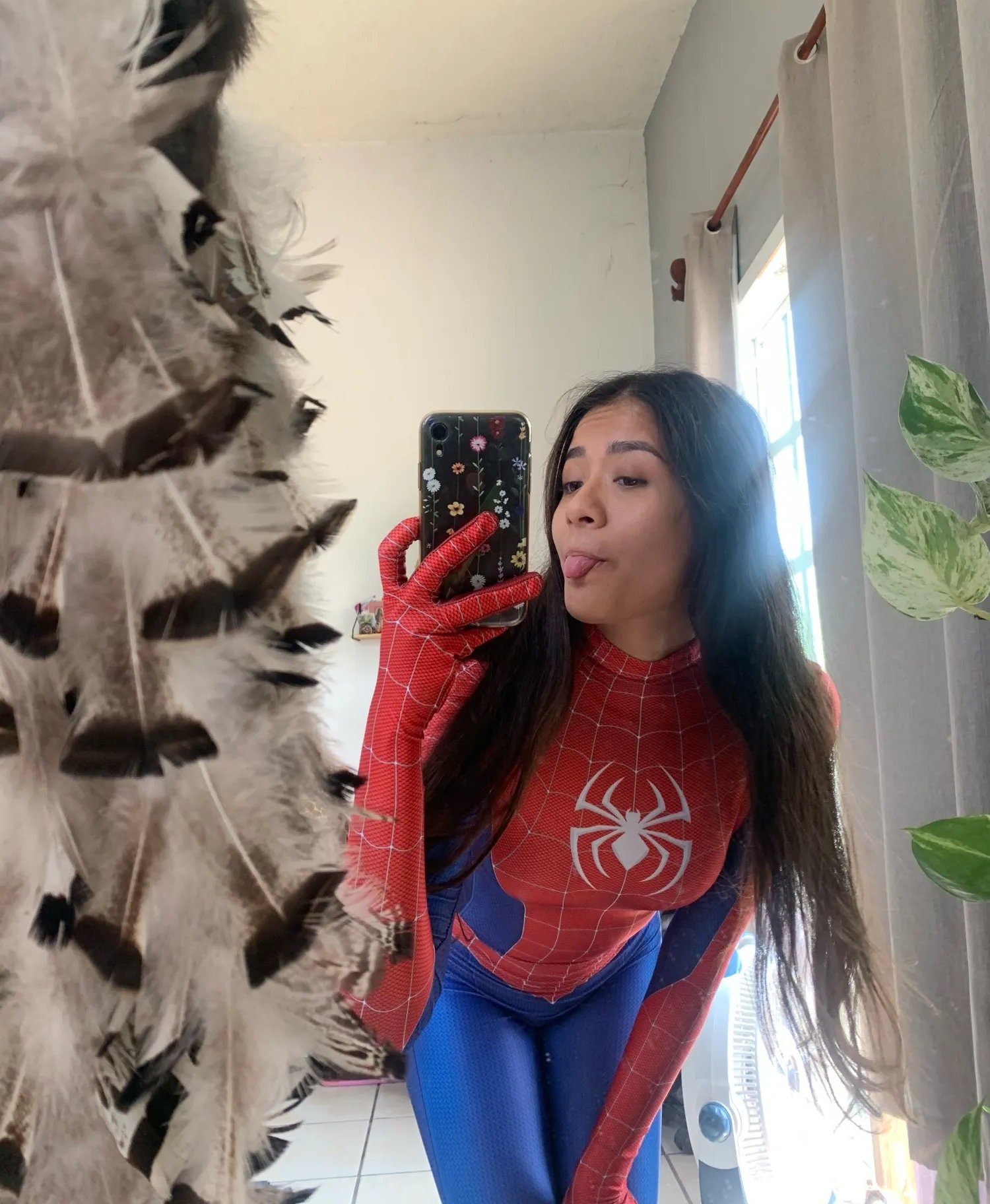Handmade Spiderman Superhero Cosplay Halloween Costume, Spiderwoman ...