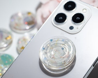 Space Moon And Stars Phone Grip Holder, Cute Resin Phone Holder, Handmade Pretty Resin Kindle Holder, Green Kindle Accessories