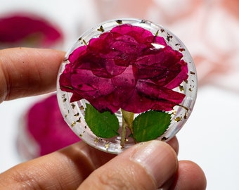 Soporte de agarre de teléfono rosa real, soporte de teléfono de flor real prensado, soporte de agarre de Kindle de flor real, soporte de Kindle de flor roja real, regalos de cumpleaños