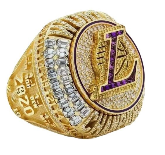 Los Angeles Lakers - 2020 Championship 2 Ring Set Box LeBron James Anthony  Davis