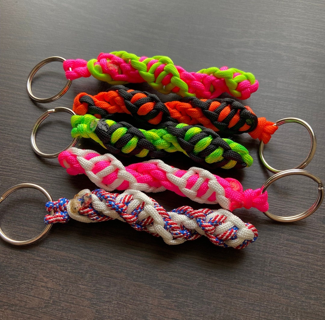 Double Helix Paracord Keychain Etsy