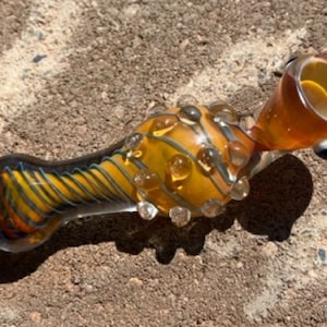 Chillum Glass Pipe Hand-blown, color changing fume Chillum Glass Pipes with Turtle glass design WSS3.