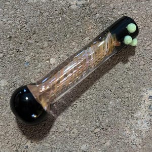 Chillum Glaspfeife Mundgeblasen, farbwechselnder Rauch Chillum Glaspfeifen Motiv WSS16