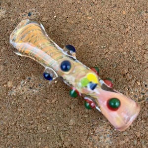 Chillum Glaspfeife Mundgeblasen, farbwechselnder Rauch Chillum Glaspfeifen Design WSS9.