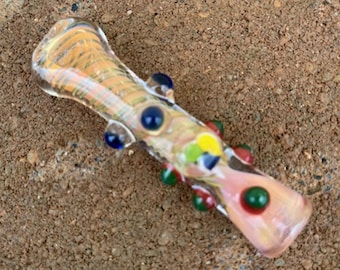 Chillum Glaspfeife Mundgeblasen, farbwechselnder Rauch Chillum Glaspfeifen Design WSS9.
