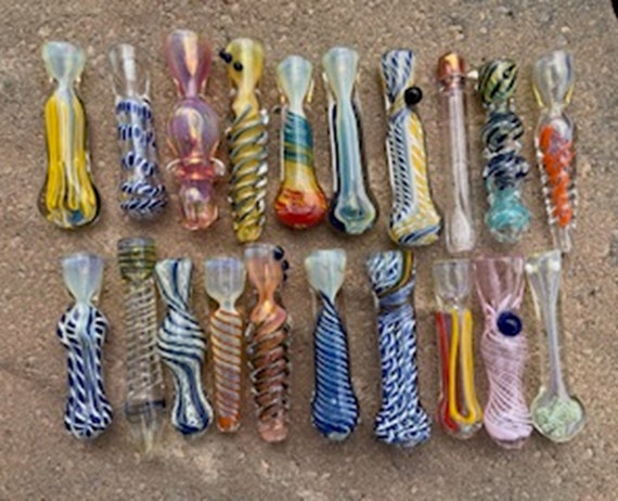 cheap glass tobacco pipes Chillum Pipes, Custom Hand-blown MYSTERY PIPE, 3