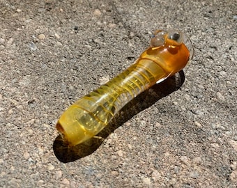 Chillum Glass Pipe Handgeblazen, van kleur veranderende rook Chillum Glass Pipes Gedraaid ontwerp