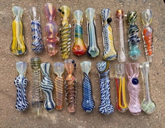 cheap glass tobacco pipes Chillum Pipes, Custom Hand-blown MYSTERY PIPE, 3