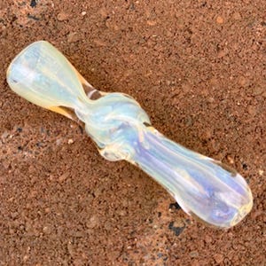 Chillum Glas-Pfeife Mundgeblasen, farbwechselnder Rauch Chillum Glas-Pfeife Motiv WSS8.