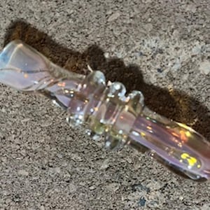 Chillum Glaspfeife Mundgeblasen, farbwechselnder Rauch Chillum Glaspfeifen Motiv WSS21