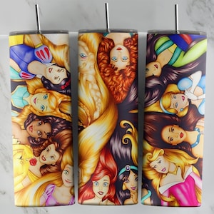 Princess tumbler design, 20 oz skinny tumbler design, sublimation image, tumbler wrap, Princess cup, Princess sublimation, tumbler design
