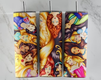 Princess tumbler design, 20 oz skinny tumbler design, sublimation image, tumbler wrap, Princess cup, Princess sublimation, tumbler design