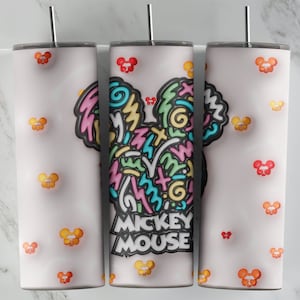 3D Inflated Mickey Mouse tumbler design, 20 oz skinny tumbler design, sublimation image, tumbler wrap, Mickey Mouse cup, Mickey sublimation