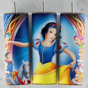 Snow White tumbler design, 20 oz skinny tumbler design, sublimation image, tumbler wrap, Snow White cup, Snow White sublimation, tumbler