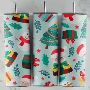 Diseño de vaso navideño, diseño de vaso delgado de 20 oz, imagen de sublimación, envoltura de vaso, taza navideña, sublimación navideña, diseño de vaso