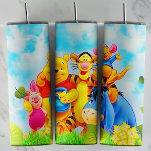Winnie The Pooh tumbler design, 20 oz skinny tumbler design, sublimation image, tumbler wrap, Winnie The Pooh cup, Winnie The Pooh