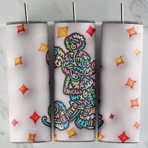 3D Inflated Mickey tumbler design, 20 oz skinny tumbler design, sublimation image, tumbler wrap, Mickey cup, Mickey sublimation, tumbler