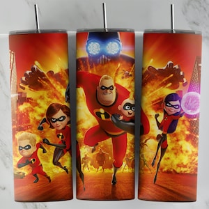 Incredible Family tumbler design, 20 oz skinny tumbler design, sublimation image, tumbler wrap, Incredible Family cup, Family sublimation