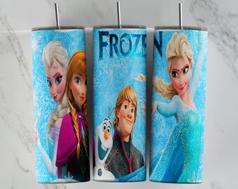 Projekt kubka Frozen, 20-uncjowy, chudy kubek, obraz sublimacji, opakowanie kubka, kubek Frozen, sublimacja Frozen, projekt kubka, 20oz