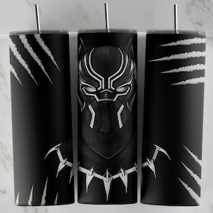 Black Panther tumbler design, 20 oz skinny tumbler design, sublimation image, tumbler wrap, Black Panther cup, Black Panther sublimation