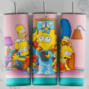 Simpsons tumbler design, 20 oz skinny tumbler design, sublimation image, tumbler wrap, Simpsons cup, Simpsons sublimation, tumbler design