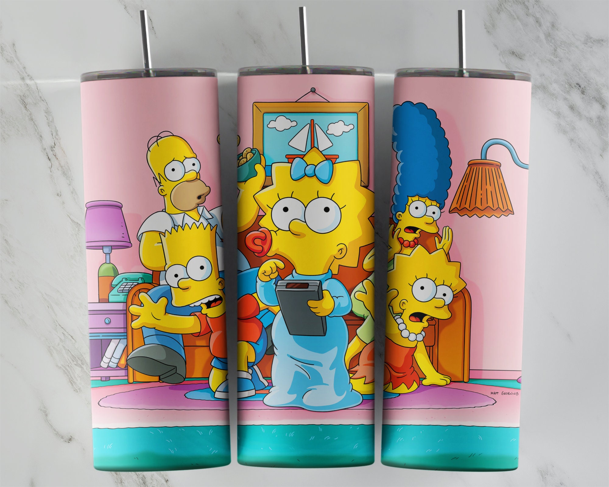 ザ・シンプソンズ The Simpsons グラスカップ4個セット The simpsons cup - Etsy 日本