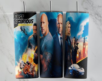 Fast and Furious tumbler design, 20 oz skinny tumbler design, sublimation image, tumbler wrap, Fast  Furious cup, Fast Furious sublimation