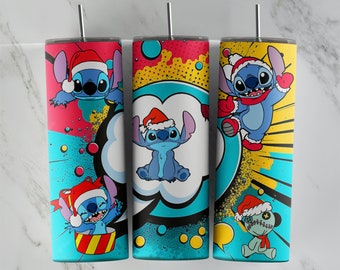 Diseño de vaso de Lilo Stitch, diseño de vaso delgado de 20 oz, imagen de sublimación, envoltura de vaso, taza de Lilo Stitch, sublimación de Lilo Stitch, vaso