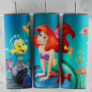 Little Mermaid tumbler design, 20 oz skinny tumbler design, sublimation image, tumbler wrap, Little Mermaid cup, Little Mermaid sublimation