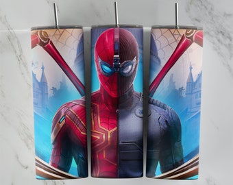 Spiderman-glasdesign, 20 oz smal tumblerdesign, sublimeringsbild, tumbleromslag, Spiderman-mugg, Spiderman-sublimering, tumblerdesign