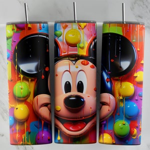 3D Inflated Mickey tumbler design, 20 oz skinny tumbler design, sublimation image, tumbler wrap, Mickey cup, Mickey sublimation, tumbler