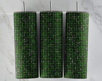 Matrix Becherdesign, 20 Unzen Skinny Tumble Design, Sublimationsbild, Tumbler Wrap, Matrix Cup, Matrix Sublimation, Tumbler Design, 20 Unze